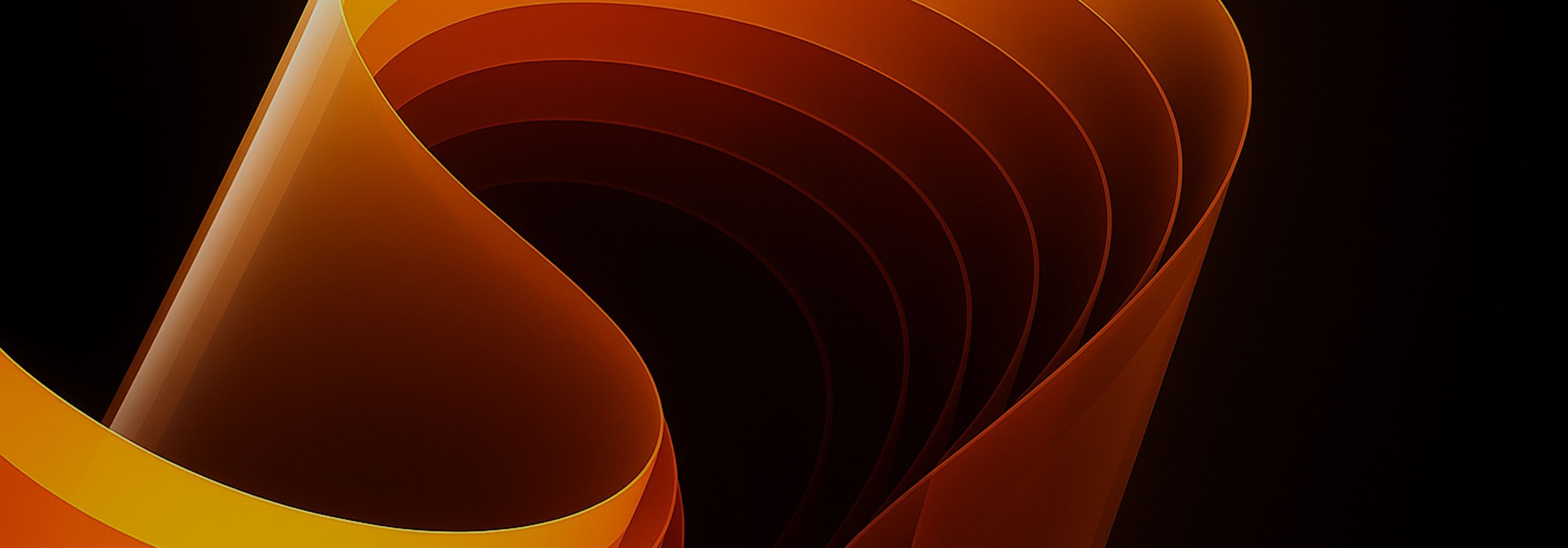 Orange waves abstract background